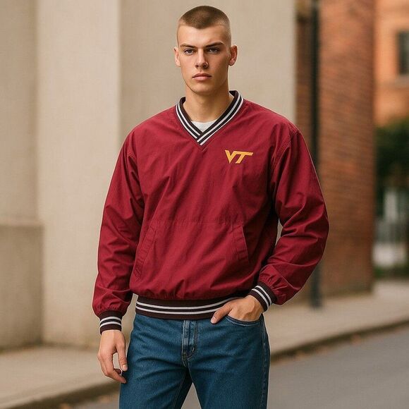Top of the World Vintage Virginia Tech Hokies Pullover Windbreaker Men's M - Picture 9 of 9